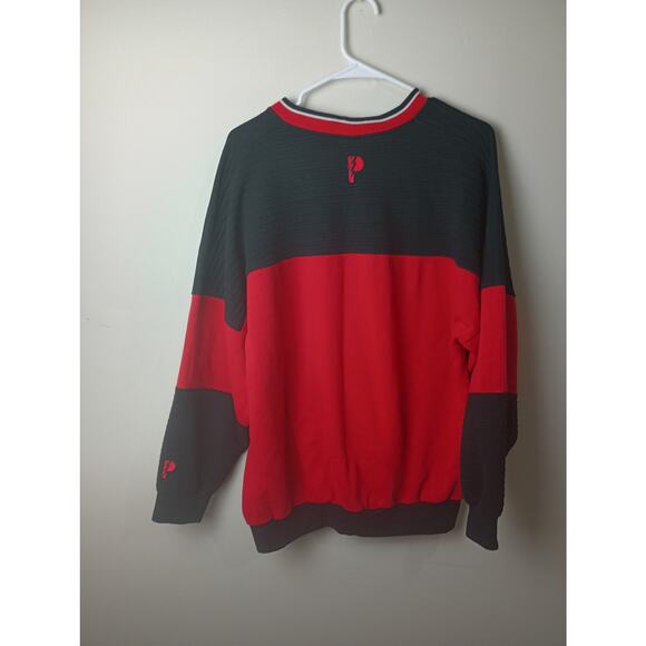 Vtg Pro Player NBA Chicago Bulls Red Crew Neck Sweater Sweatshirt Large - Picture 5 of 5